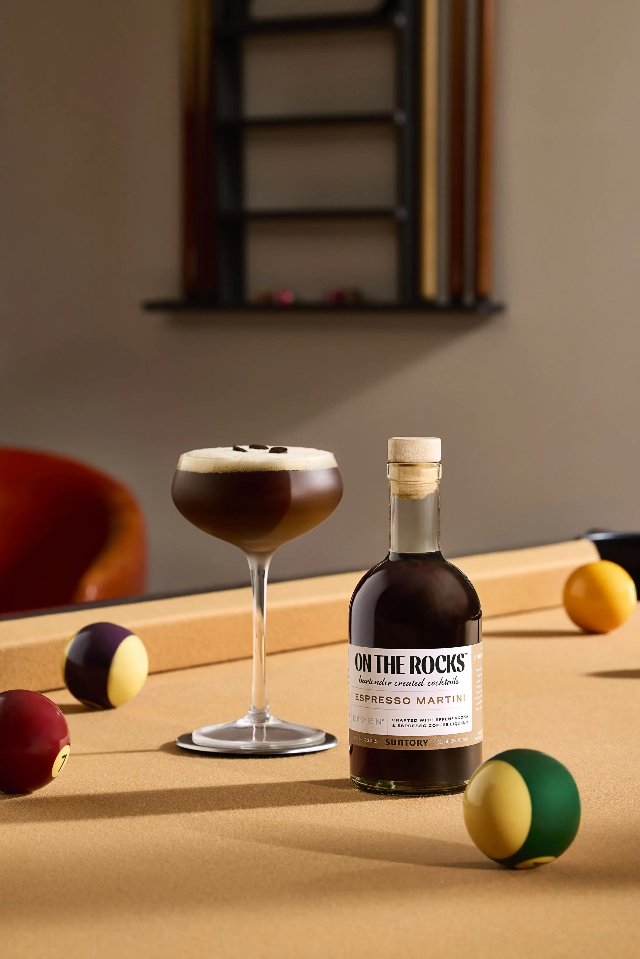 A bottle and glass of Espresso Martini